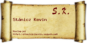 Stánicz Kevin névjegykártya