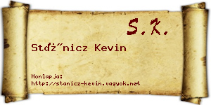 Stánicz Kevin névjegykártya