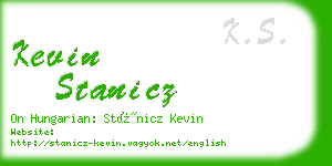 kevin stanicz business card